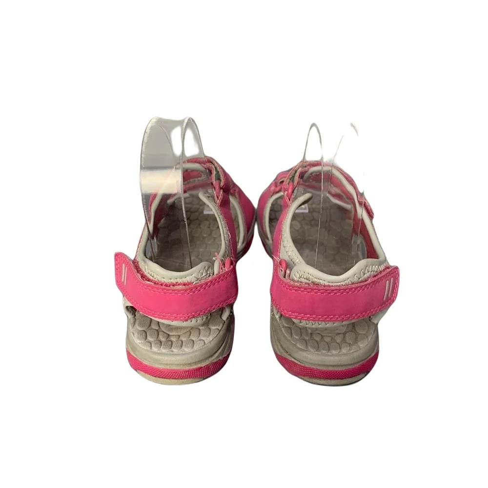 Eddie Bauer Girls Size 3 Pink & Beige Open-Toe Sandals With Adjustable Straps